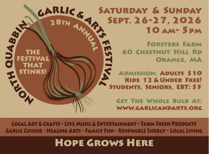 28th Annual North Quabbin Garlics &amp; Arts Festival