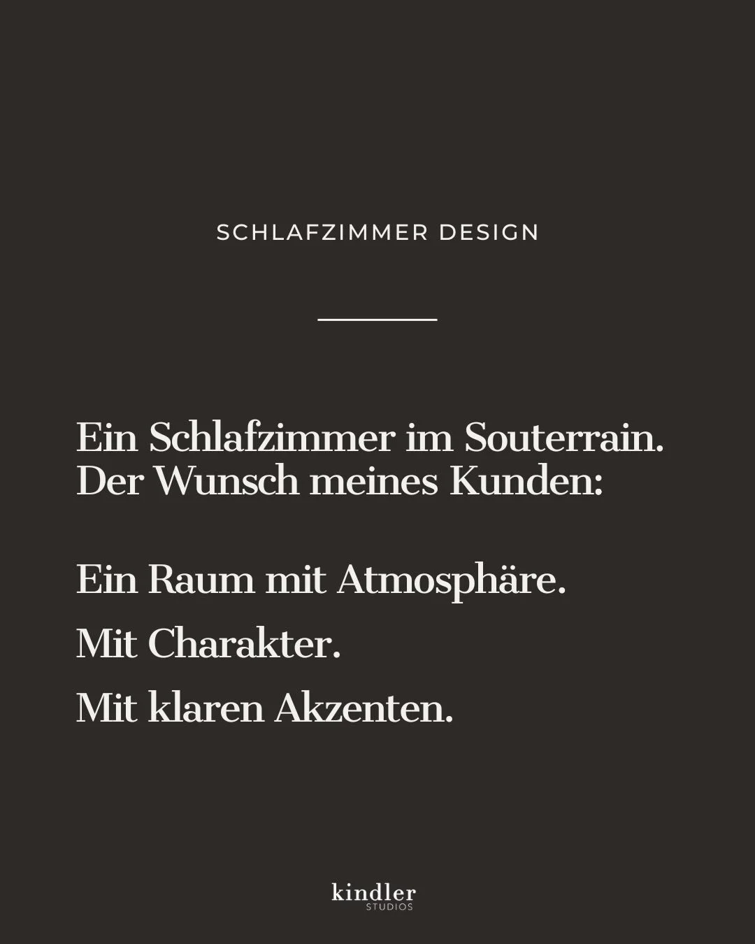Viele R&auml;ume beginnen mit einer Sammlung von Ideen.

Ein sch&ouml;nes Bett.
Farben, die gefallen.
Materialien, die man irgendwo gesehen hat und nicht mehr aus dem Kopf bekommt.

Auch in diesem Schlafzimmer im Souterrain war vieles schon da &ndash