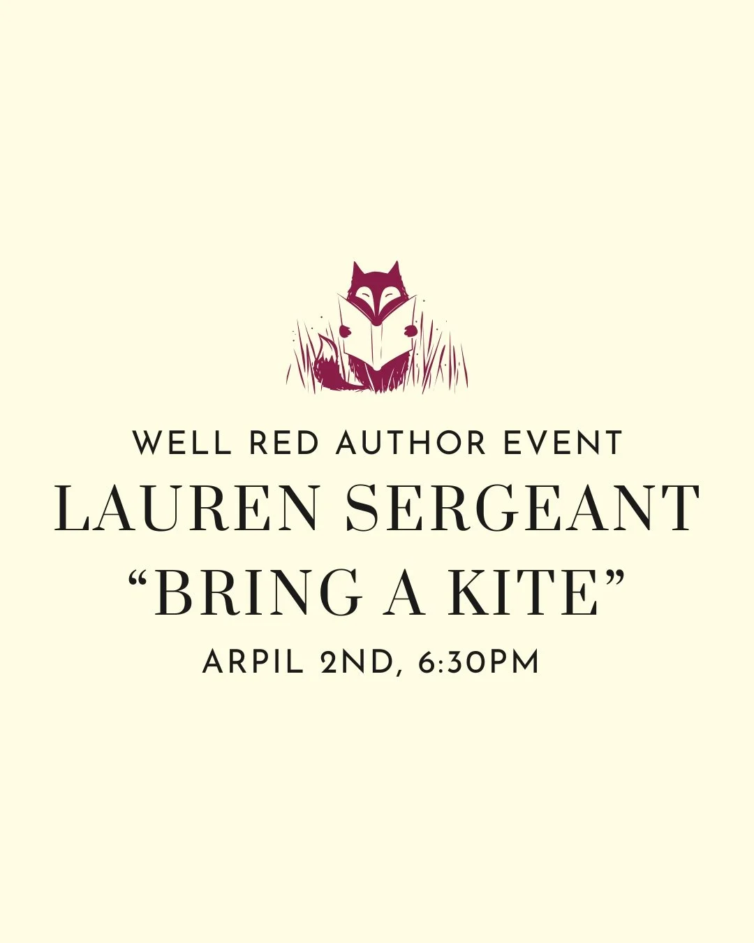 Lauren Sergeant Author Event