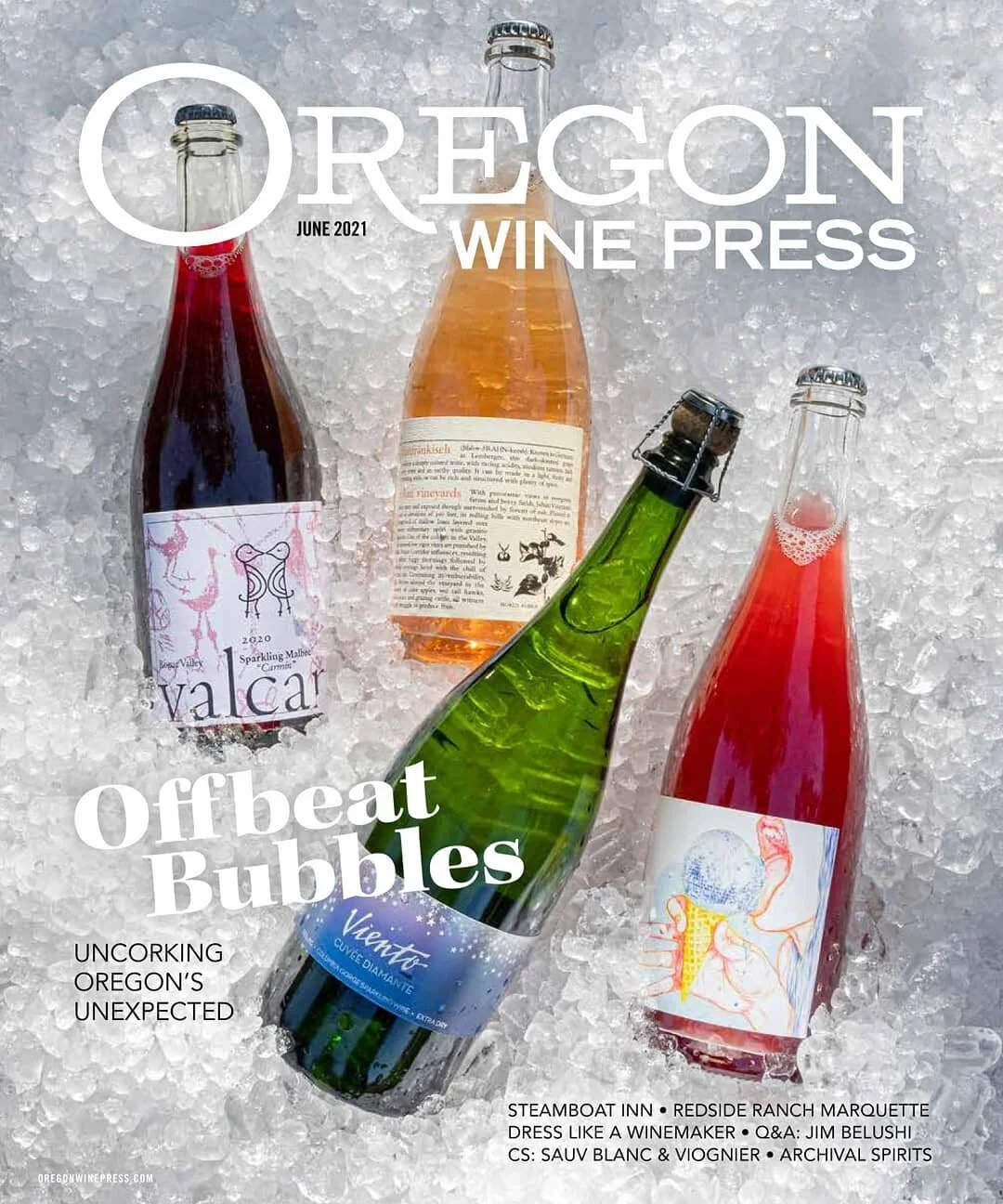 Our beautiful 2020 Valcan Sparkling Malbec is on the cover of @oregonwinepress 🍷 grab your copy or visit their page to read the article on some amazing Oregon sparking wines!