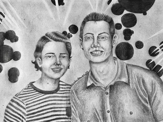 Noah Schnapp and Tyler Boronski Drawing Dan Art .JPG