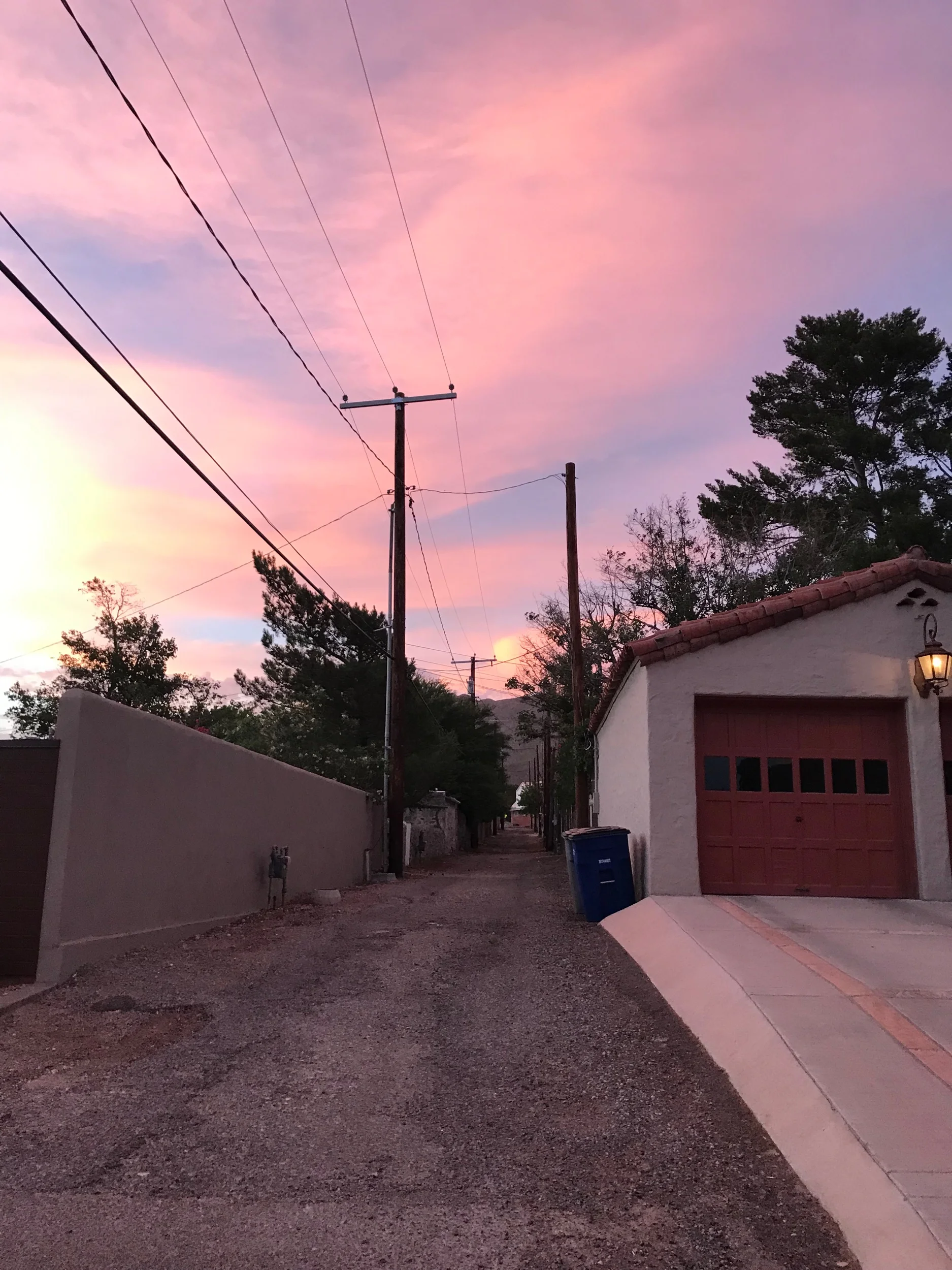 Alley way behind some of the houses.