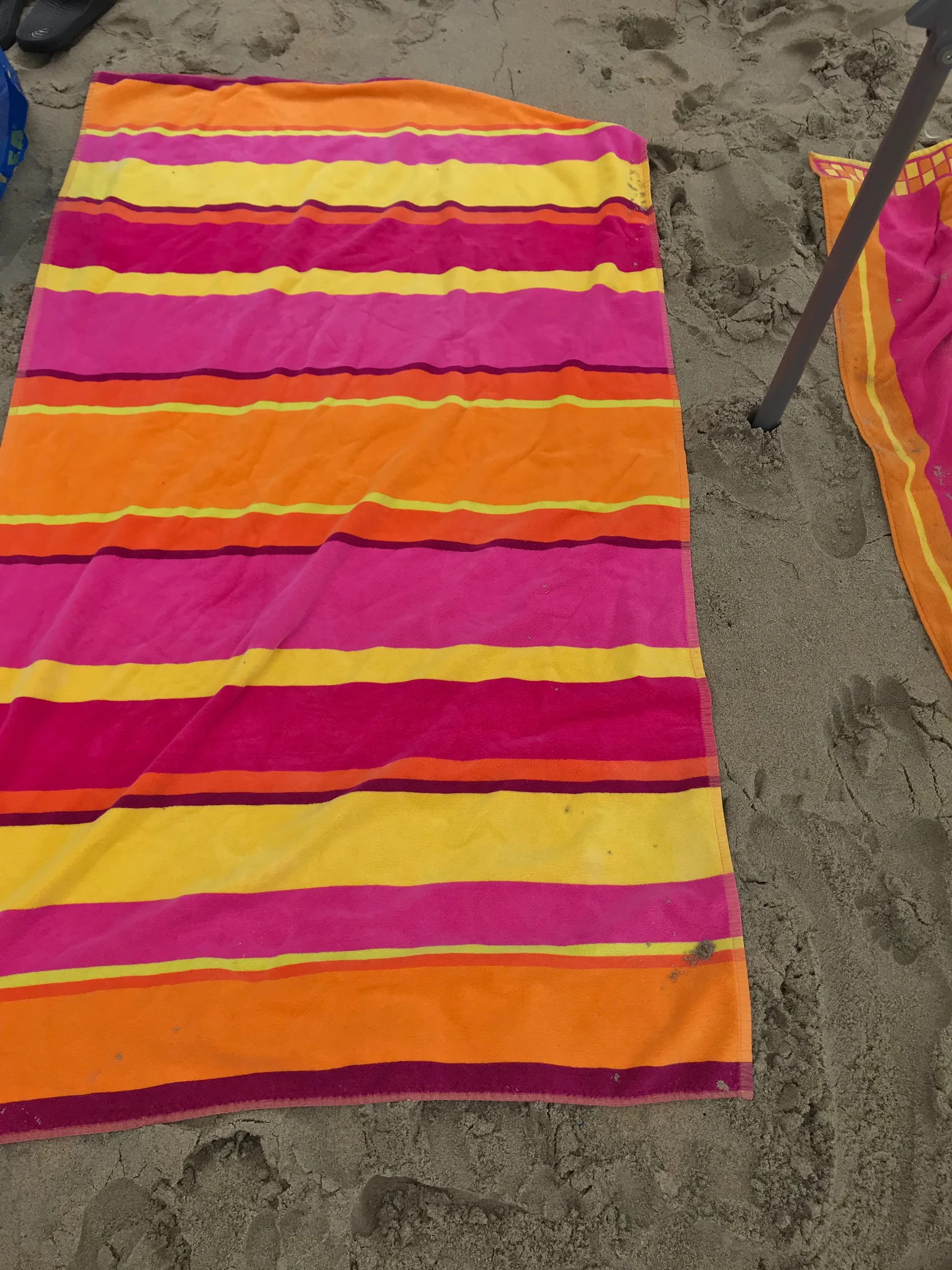 Beach blanket on the sand