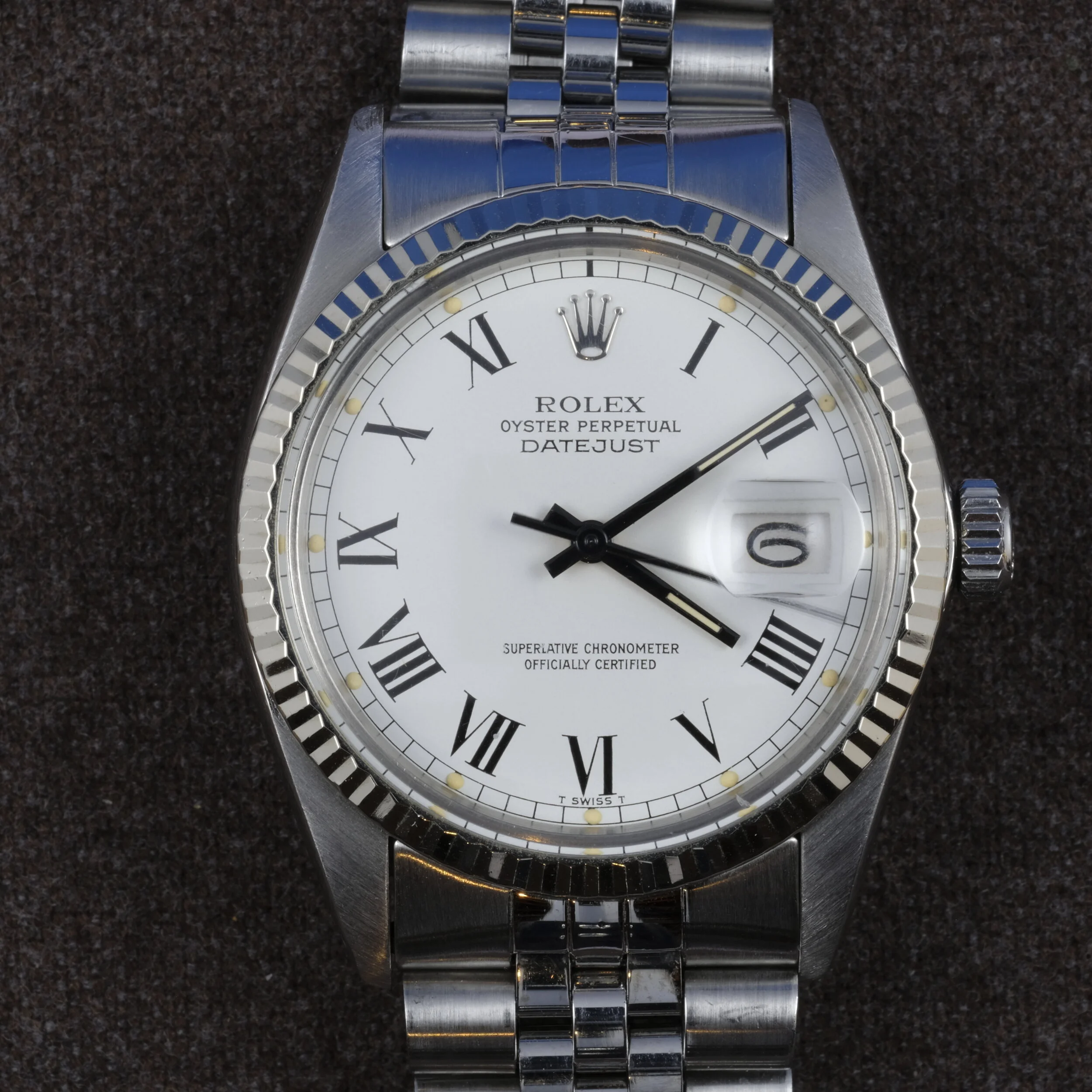 Rolex DateJust 16014 White Buckley Dial