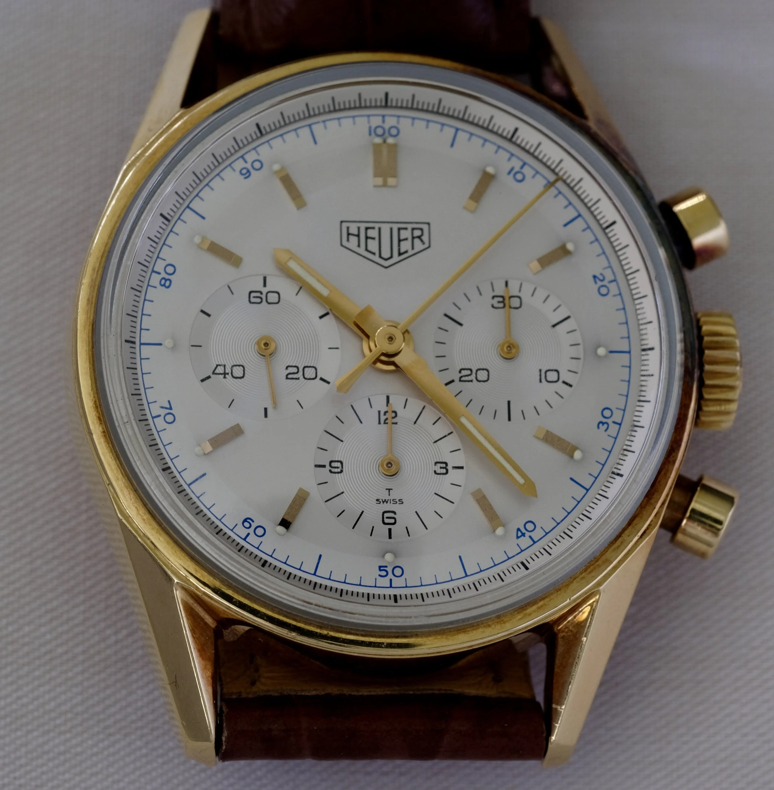 Heuer Carrera 1964 Re-Edition Chronograph 18k Yellow Gold
