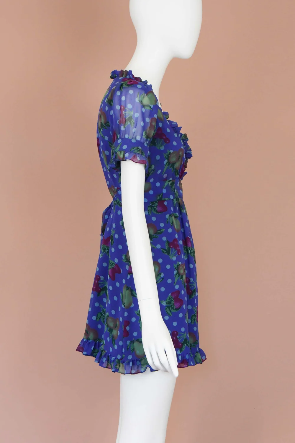 betsey johnson blue silk dress Y2K Betsey Johnson Blue Babydoll Bow Slip Dress (S) – Amethyst Lullabies main image 1