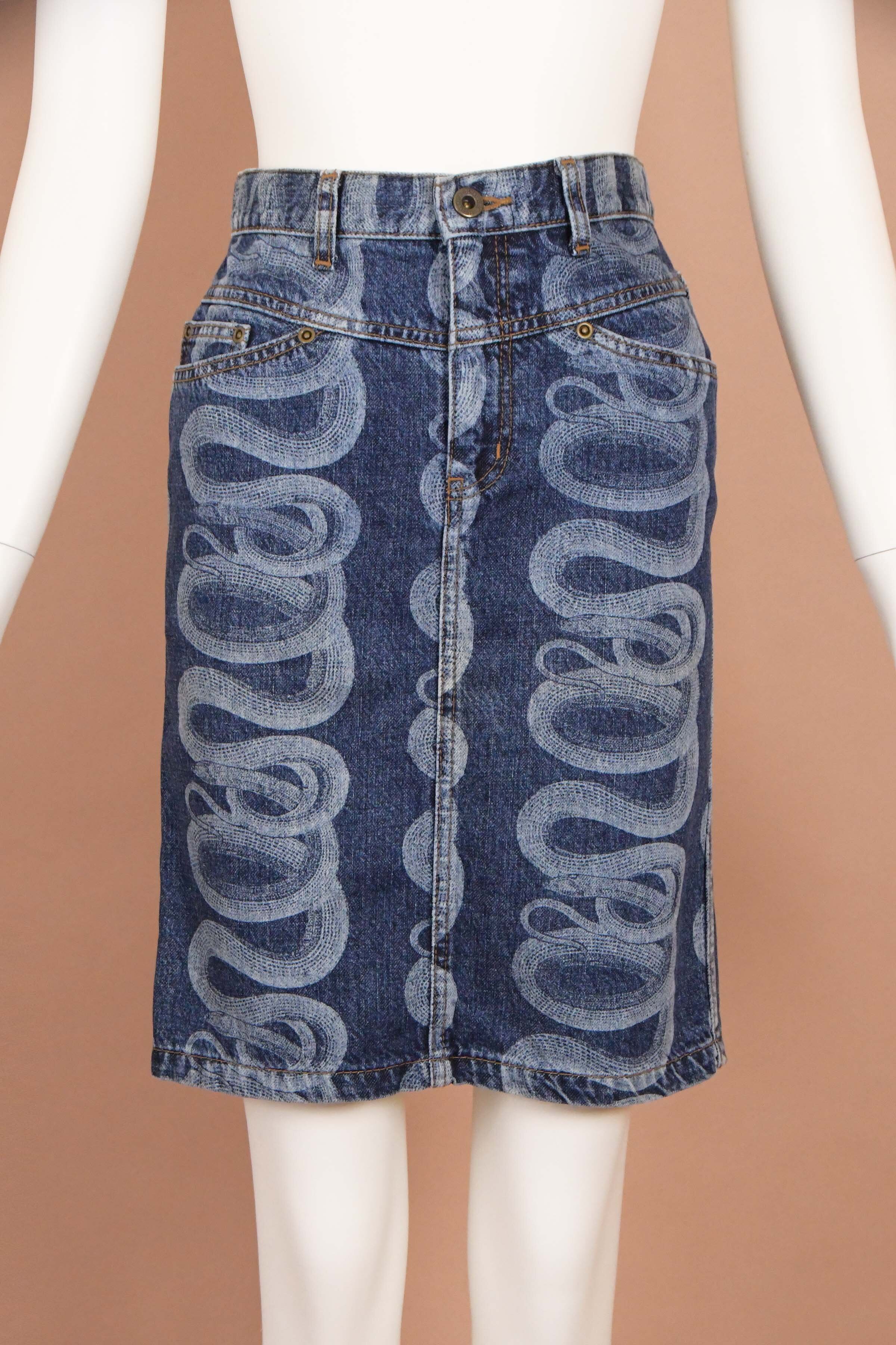 Hysteric Glamour Iconic s Snake Print Denim Skirt XS/S