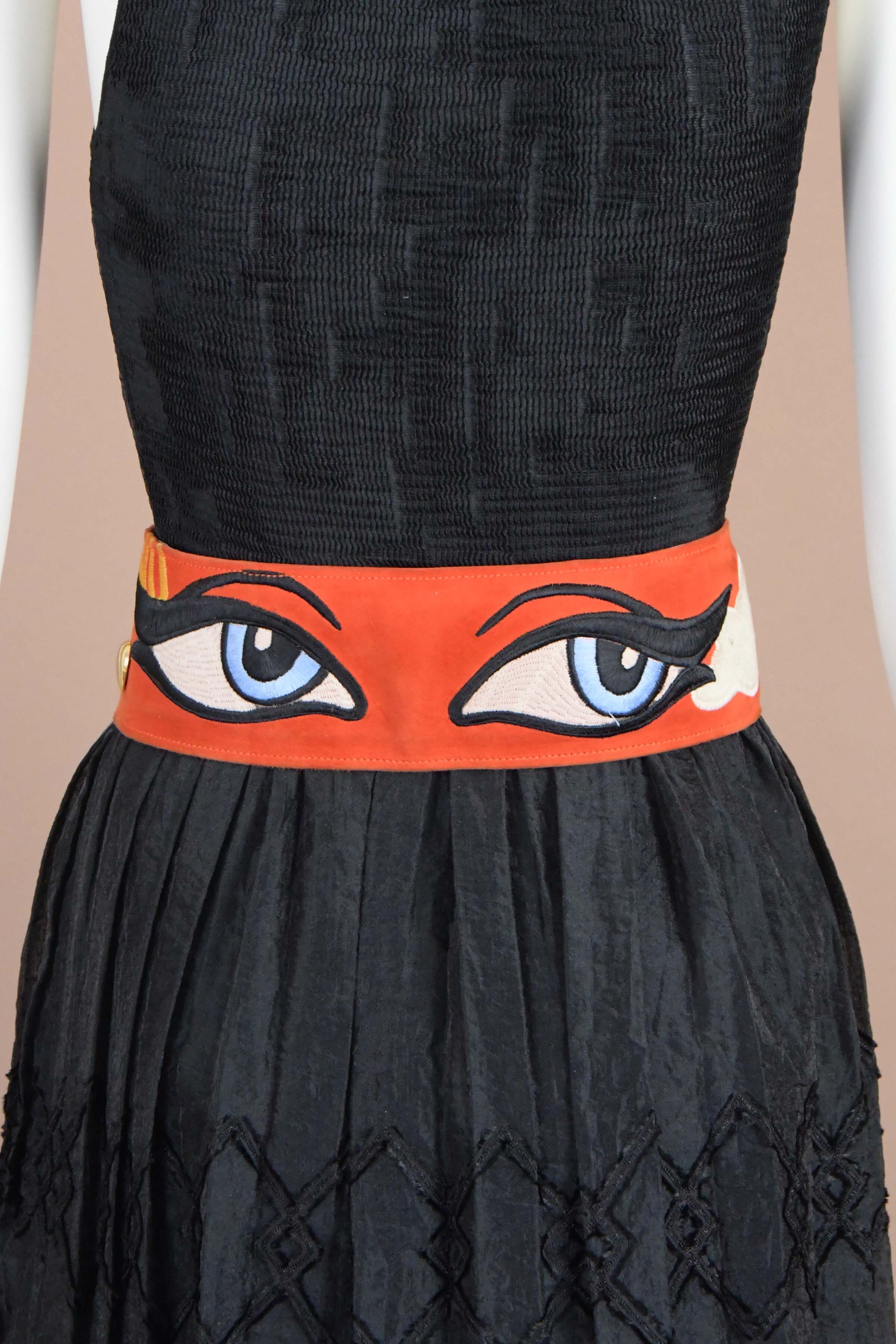 Moschino Redwall Suede Embroidered Belt (XS/S)