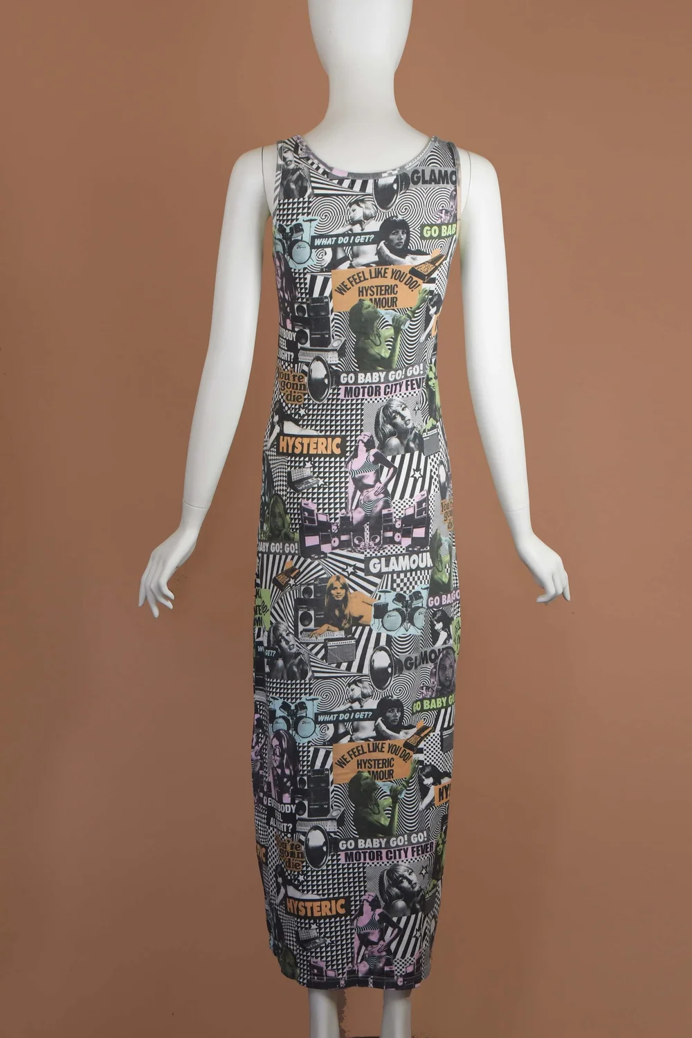 Hysteric Glamour Retro 70s Groupies Print Maxi Dress (S)  Boontique