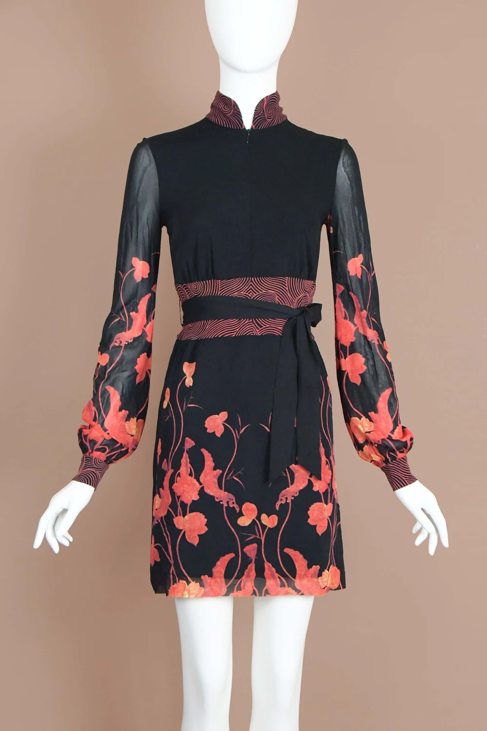 knee length dresses for ladies Vintage 1990s Vivienne Tam Mesh Pink & Teal Floral Maxi Dress for Cache –  Second Sight Vintage main image 0