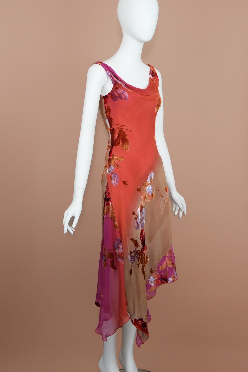 Betsey Johnson Vintage Ombr Bias Cut Silk & Velvet Maxi Dress (S)   Boontique