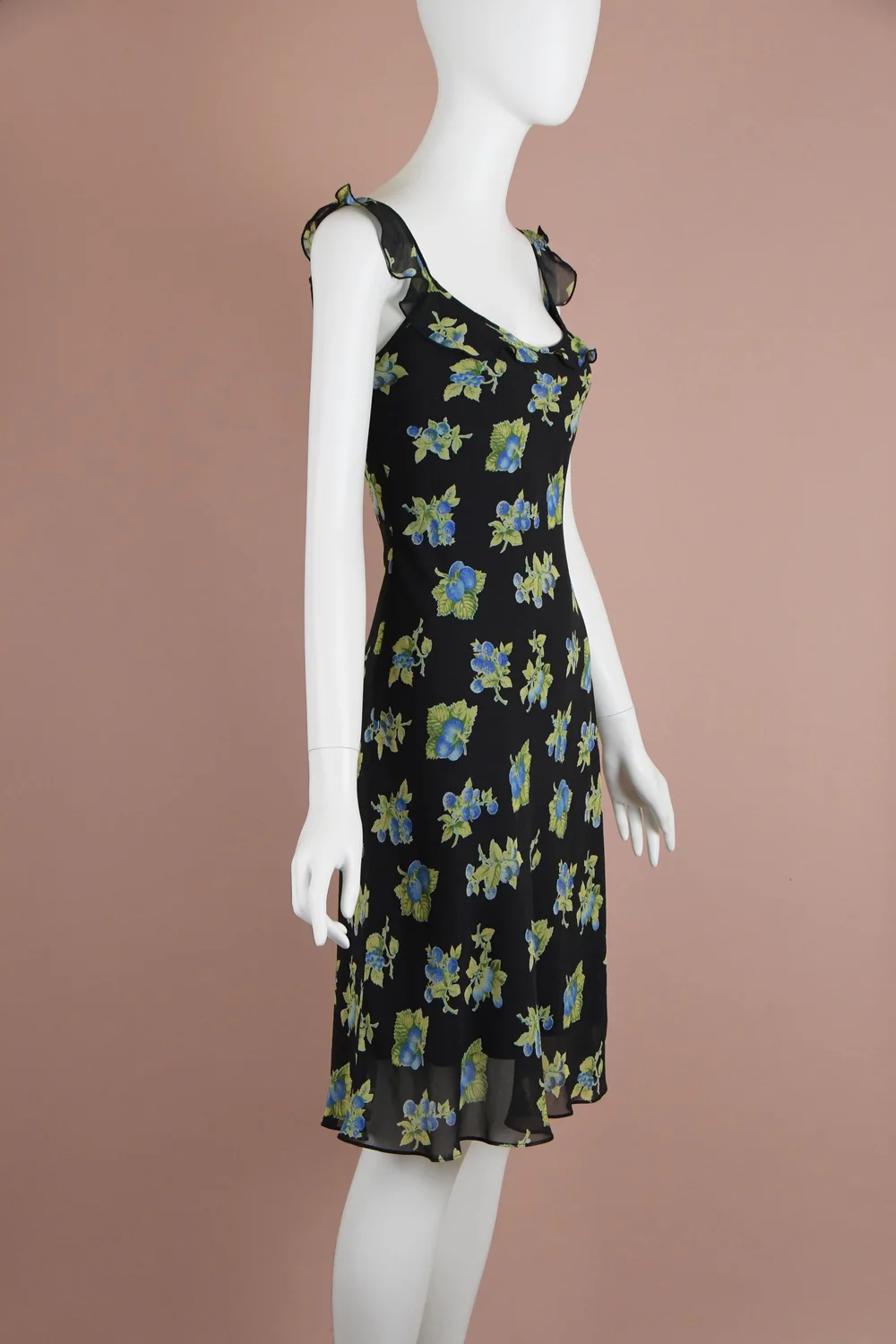 boho maxi dress Monaco Long bohemian dress with lace and ruffles, 3/4 sleeves