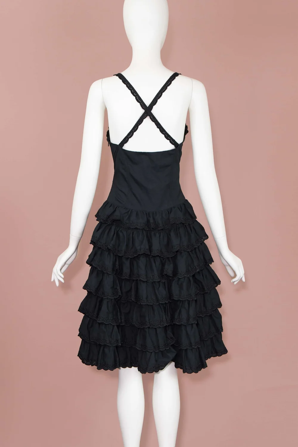 Betsey Johnson New York Vintage Black Tiered Dress (M)  Boontique