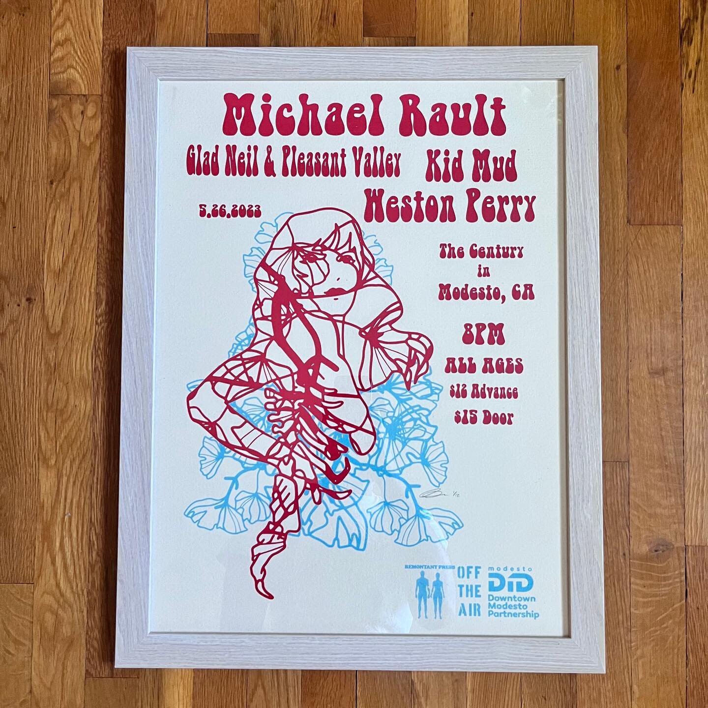 Posters for the Michael Rault show on 5.26.2023 are printed! Great work Remonant Press! They’re GORGE! Prints will be available for purchase at the show. Don’t sleep on getting your tix! Additional rockage with be supplied by Glad Neil an