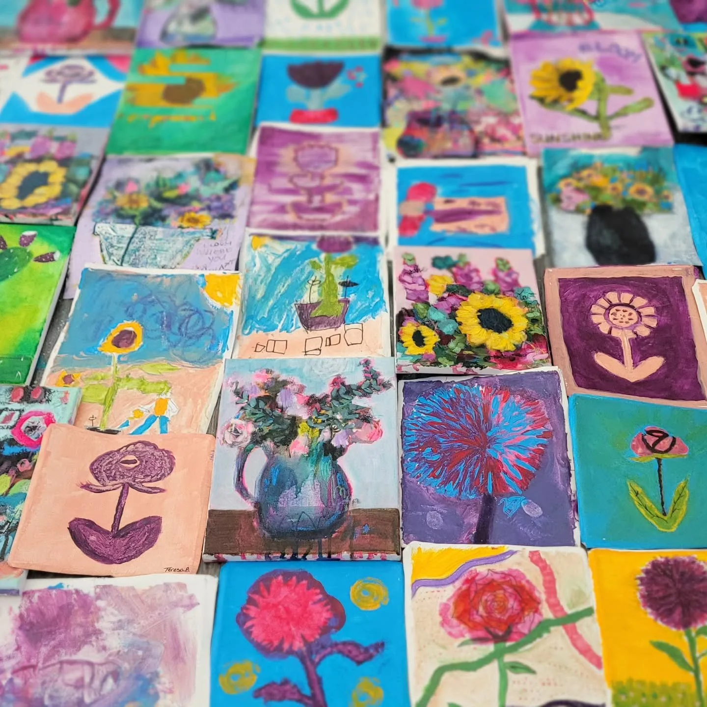 It's almost time to piece these community pieces together. Excited! #communityartproject