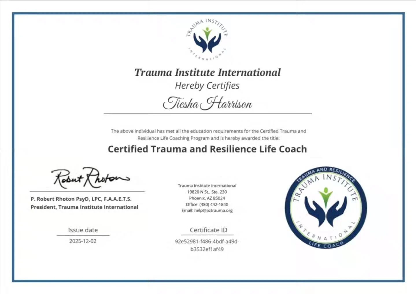 ITS OFFICIAL I AM a Certified Trauma and Resilience Life Coach!!! ✨️

I&rsquo;m excited to bring this into Sunflower Soul Project&rsquo;s programming and use it to support families impacted by violence. 

This 6-month intensive program taught me so m