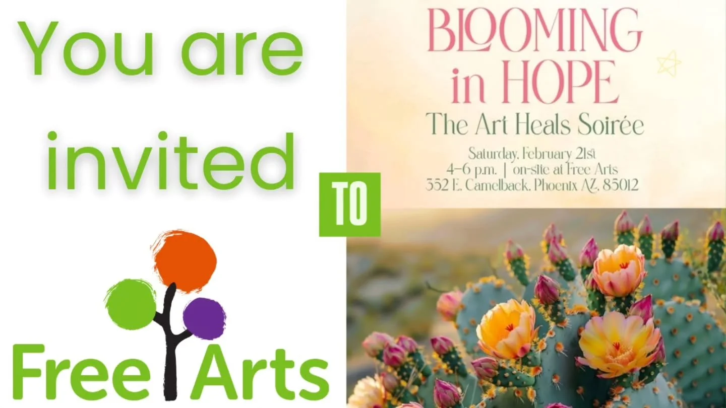 You are invited to "Blooming in Hope" The Art Heals Soir&eacute;e ✨️.

Free Arts create safe spaces where children can express themselves through art. This fundraiser celebrates the healing impact of the arts while raising support for our p