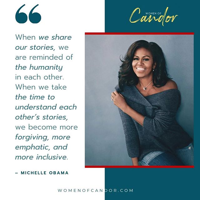 #quoteoftheday When we share our stories, we are reminded of the humanity in each other.  When we take the time to understand each other&rsquo;s stories, we become more forgiving, more emphatic, and more inclusive. &ndash; Michelle Obama
.
.
.
#woman