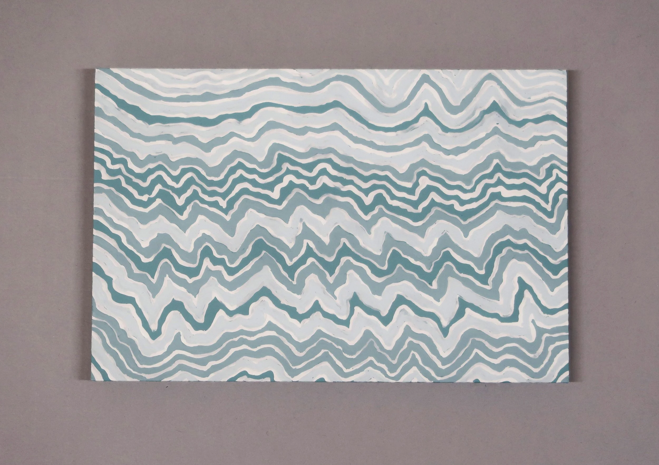   untitled (leave no trace X)  , 2025, Recycled Interior House Paint, Recycled Matte Board Mount, 4.875 x 7.25” 