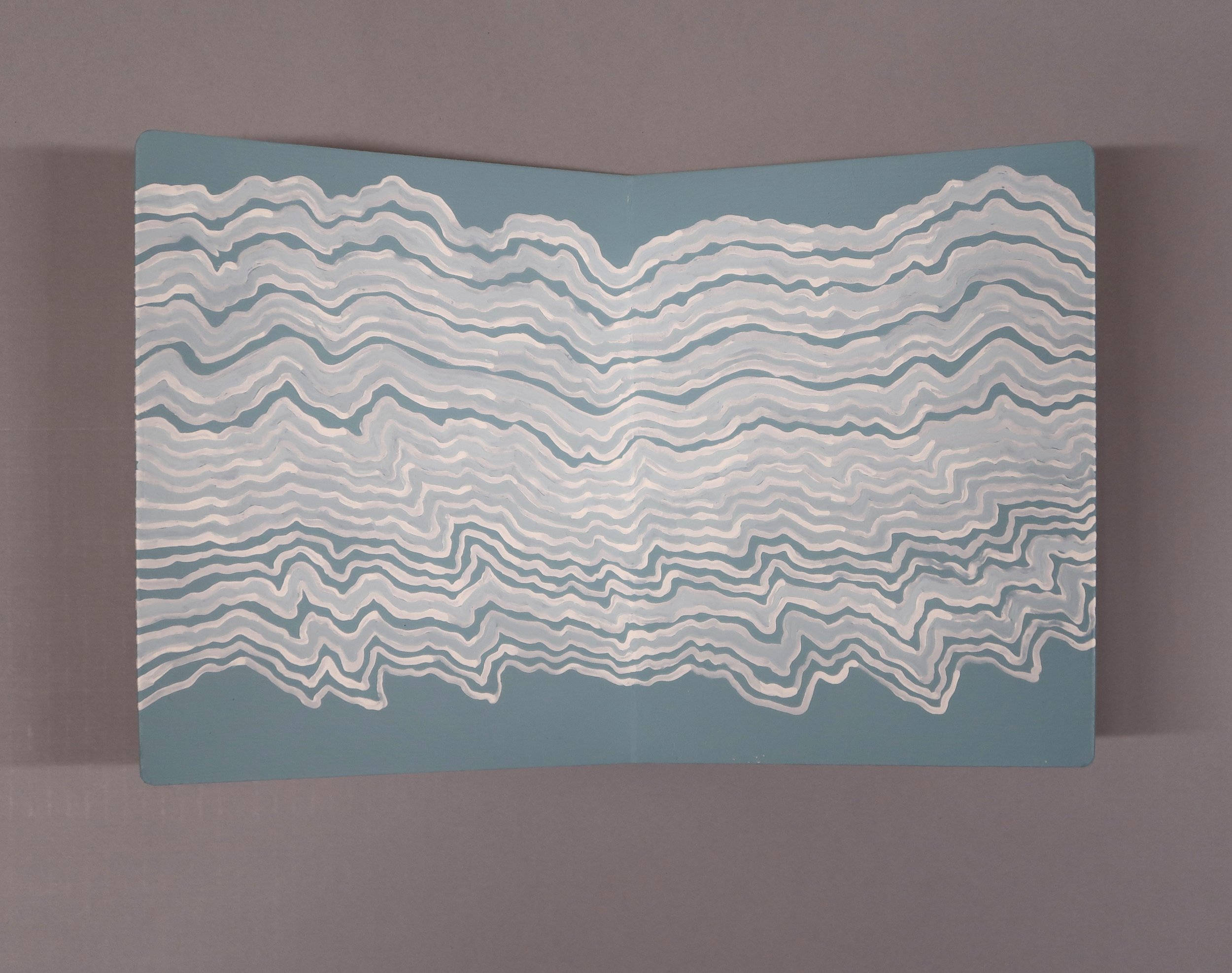    untitled (leave no trace XXV)  , 2025, Recycled Interior House Paint, Recycled Matte Board Book Mount, 8.125 x 12.125 x 3.5” 