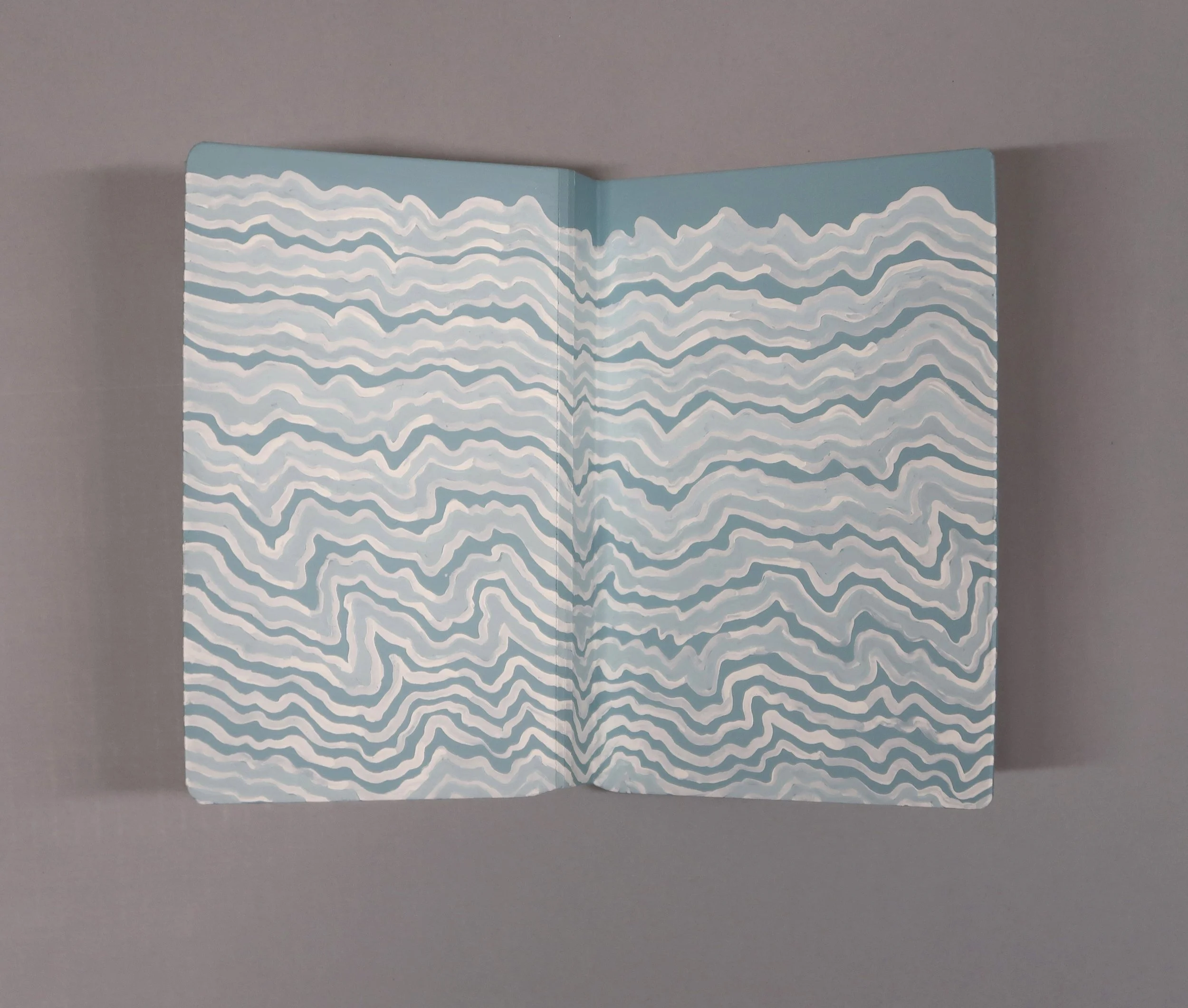    untitled (leave no trace XXVIII)  , 2025, Recycled Interior House Paint, Recycled Matte Board Book Mount, 7.25 x 8.875 x 2.75” 