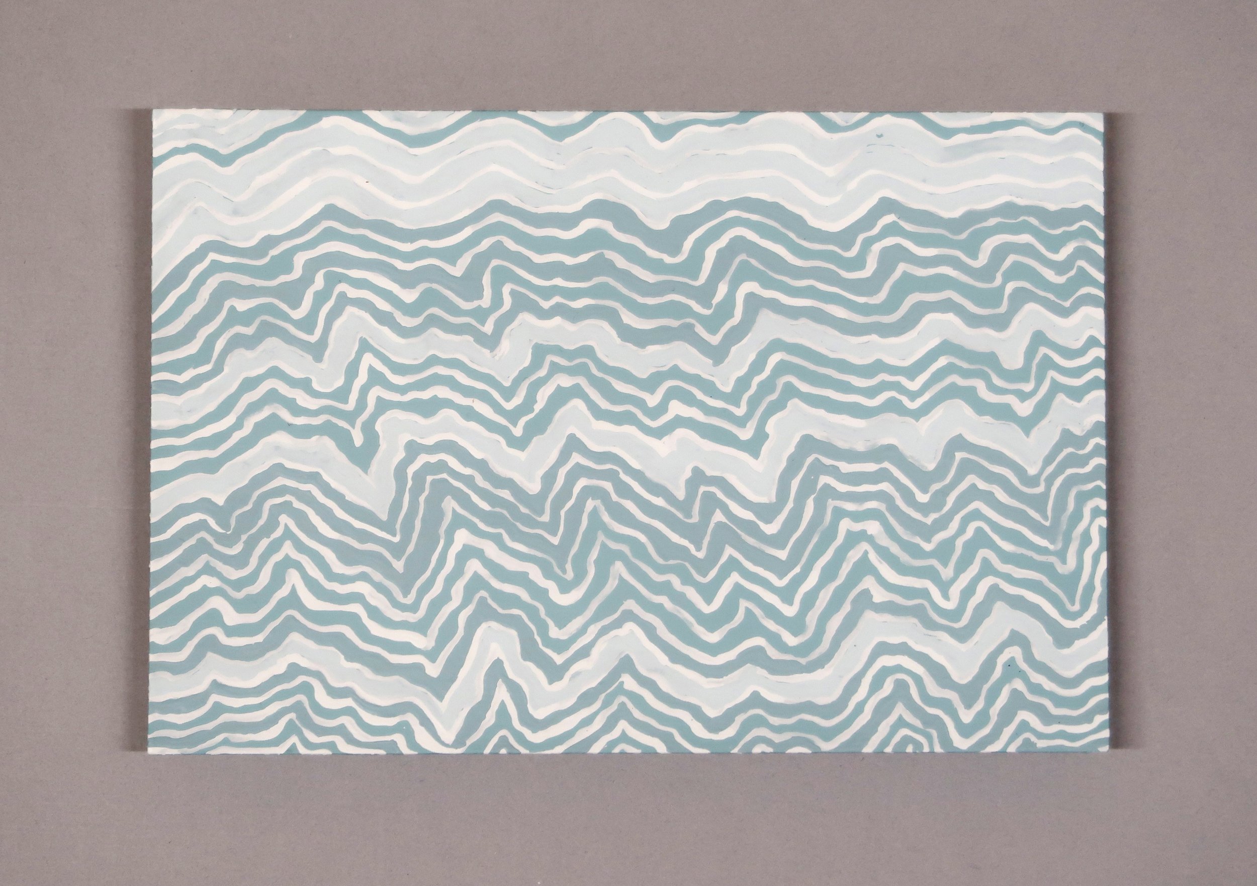    untitled (leave no trace XII)  , 2025, Recycled Interior House Paint, Recycled Matte Board Mount, 4.875 x 7.25” 