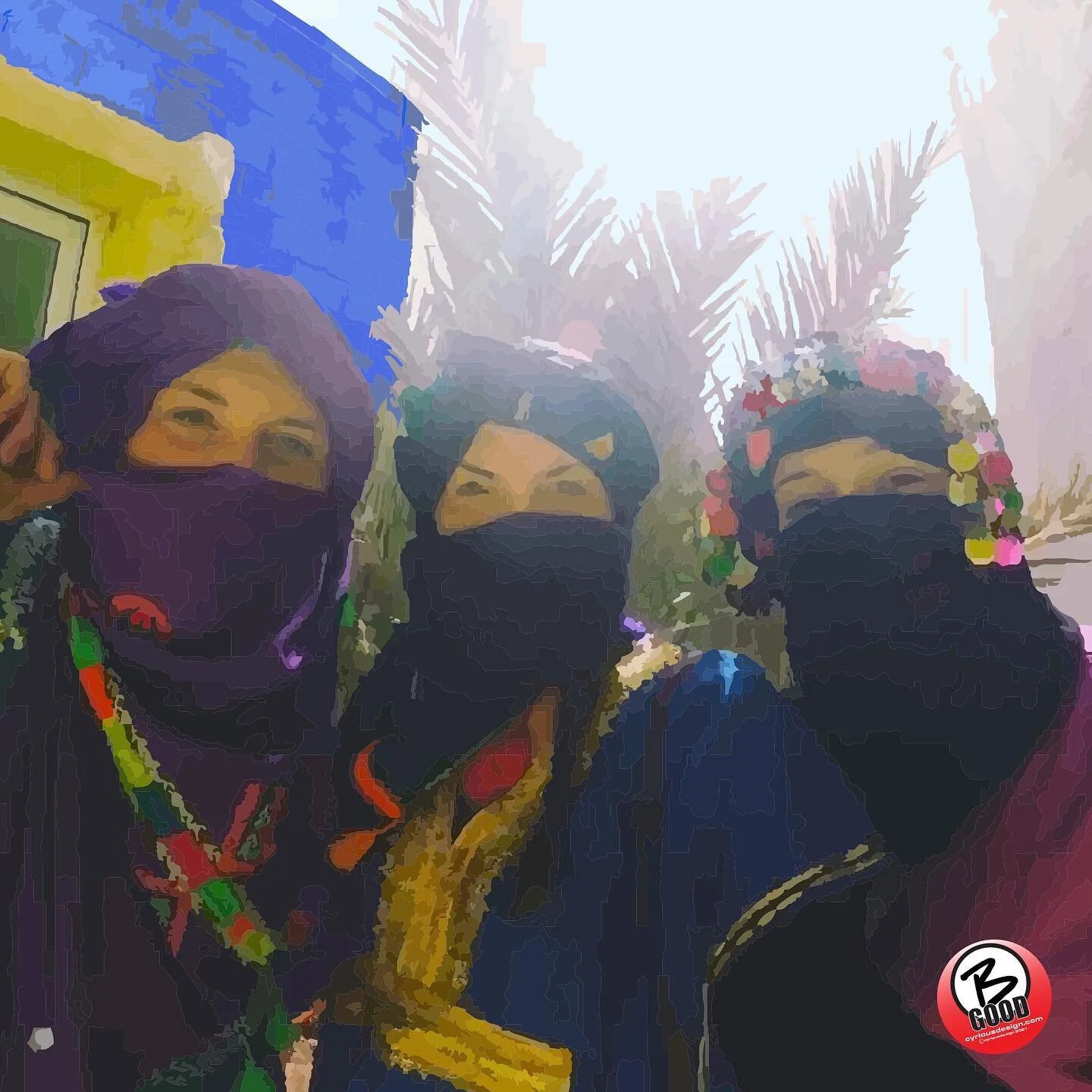 Morocco #2

2nd in the series on Morocco.&nbsp;
This is my daughter with a couple of good friends at a local bazaar or souk. I really like the African sun being behind them. The photo did not have the &ldquo;Moroccan Blue&rdquo; in it but I had to ad