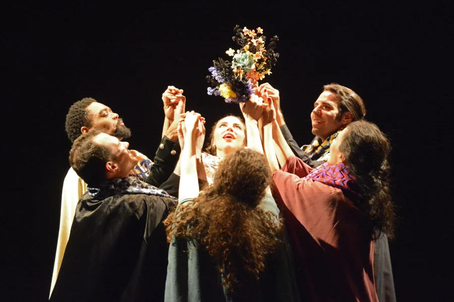 clockwise from upper left: Valcour (Holcomb), Léontine (Siladie), Ophémon (Flaxman), Dorothée (Cardona), Jeannette (Arbisser), Colin (Festa) Photo by Tina Buckman