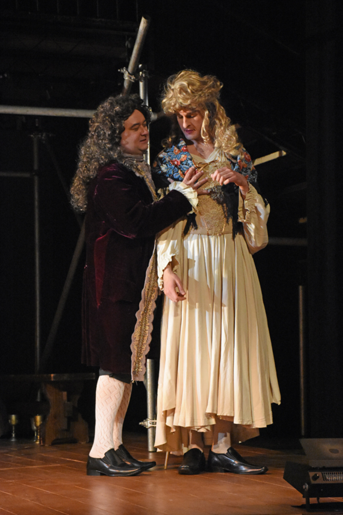   Sir Charles Sedley (R. Melo) encounters Kynaston (M. Kelly) - Photo by Tina Buckman  