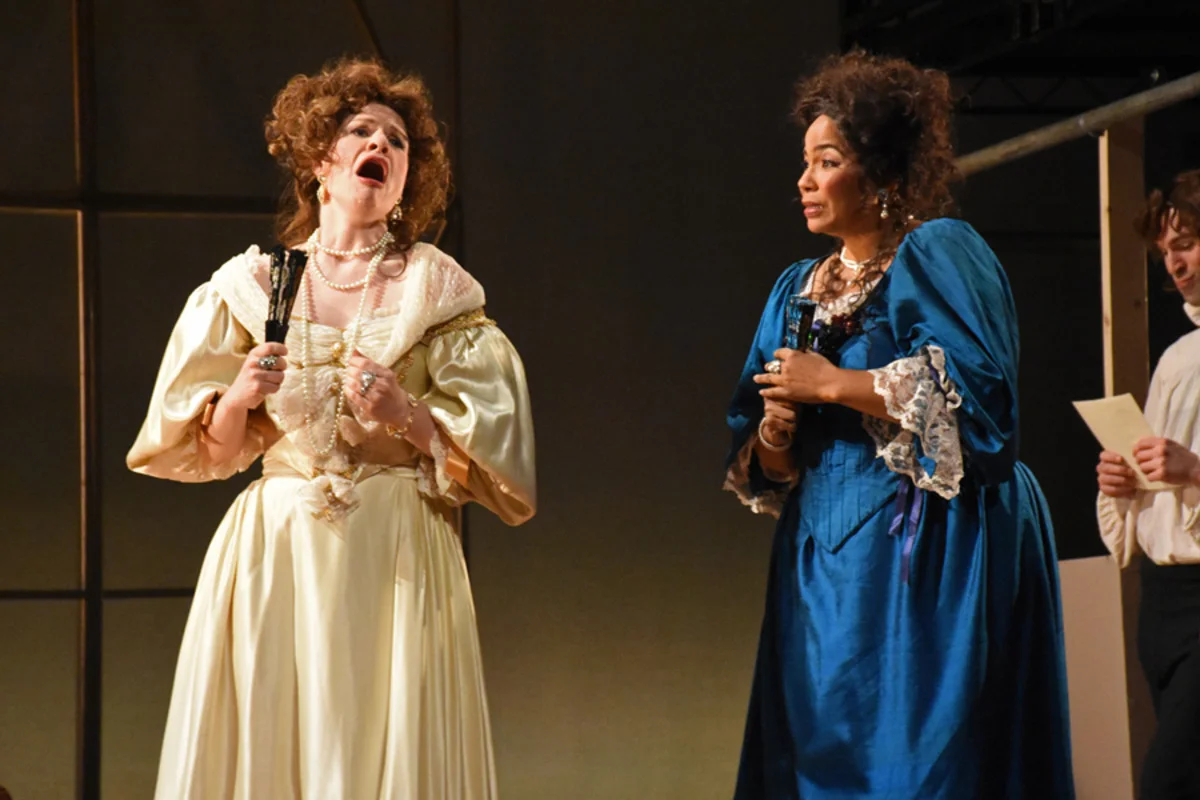 Lady Meresvale (E. Pojanowski) and Miss Frayne (H. Hill) - Photo by Tina Buckman