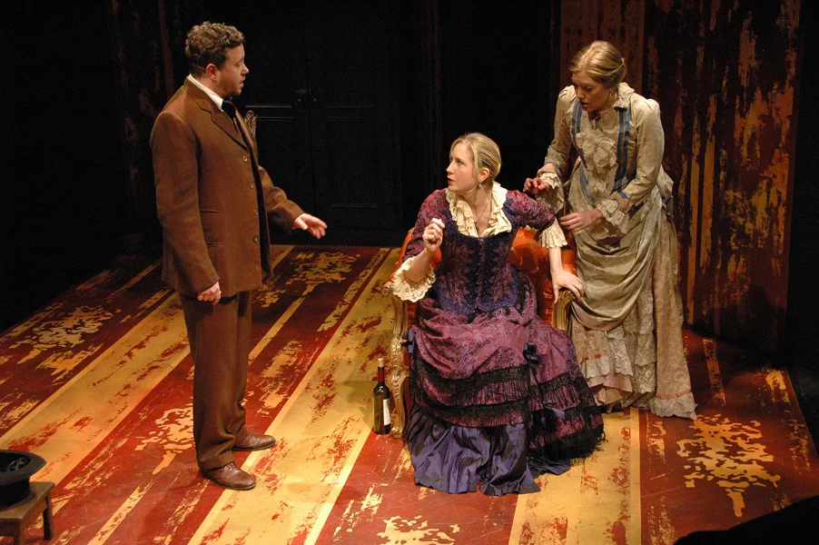 Cleon (M. Boley), Mathurine (T. Buchholz) and Colette (J. Sandidge) - Photo by Tina Buckman