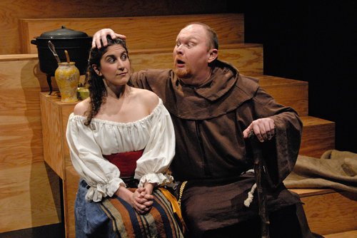  Alison ( Maria Alu) and Father Philppe (Jeffrey Tucker) - Photo by Tina Buckman 