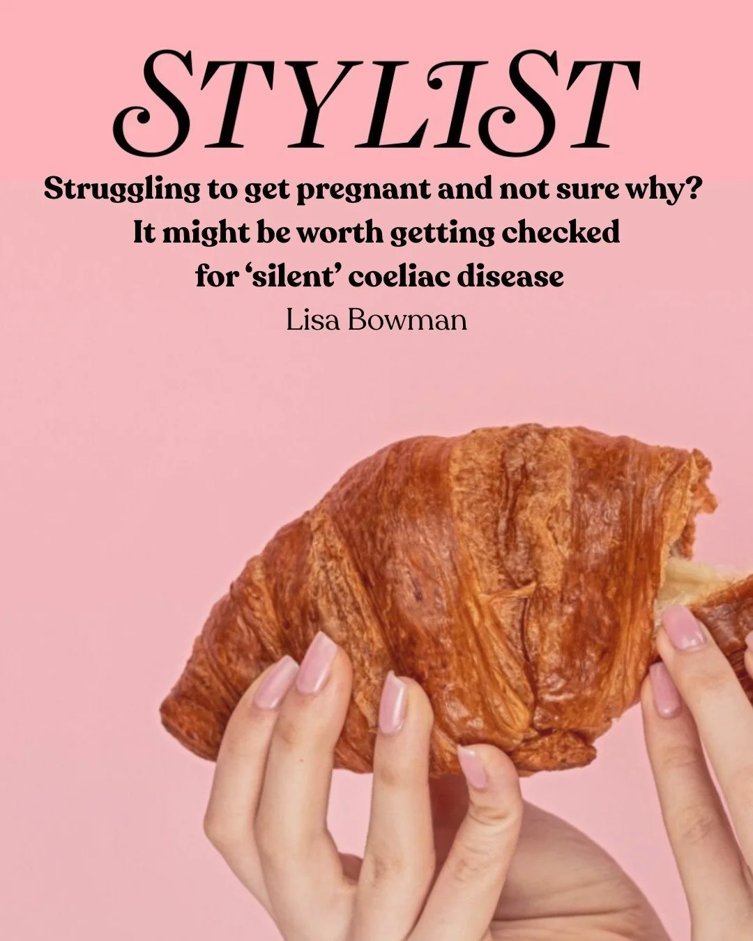 I spoke with @stylistmagazine about the link between coeliac disease and infertility. In my clinical work, I come across many causes of infertility and it isn't just 'stress' - despite everyone telling you to 'relax and you'll get pregnant' 
⁠
For me