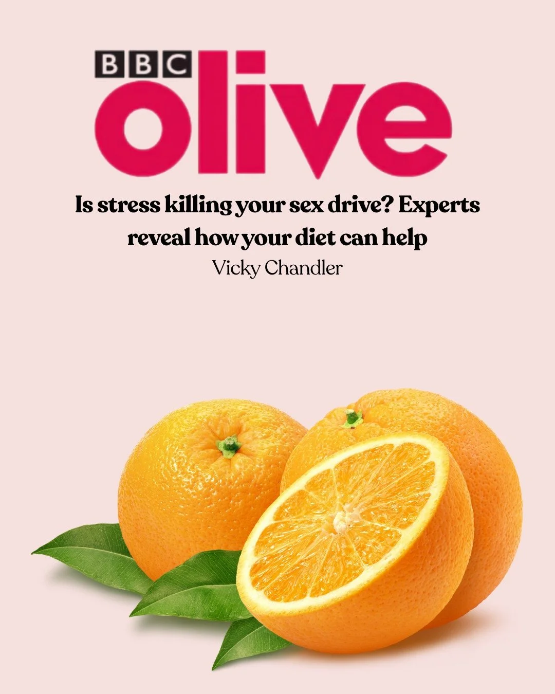 I was pleased to be interviewed for Olive Magazine&rsquo;s recent piece &ldquo;Is stress killing your sex drive? Experts reveal how your diet can help&rdquo; &mdash; a topic many people quietly struggle with.⁠
⁠
In the article, we discuss how chronic