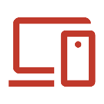 The devices icon represents that we design website to be mobile friendly and work with various device screen sizes.
