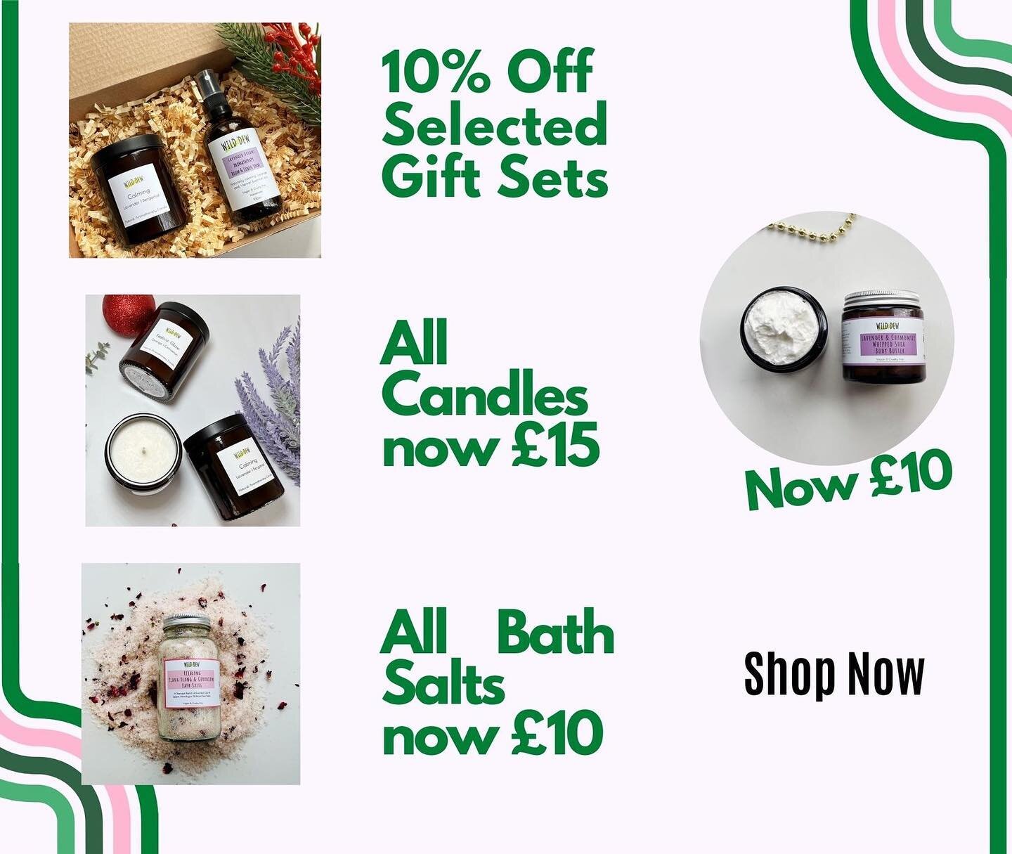 Only 20 days to go until Christmas 🎄and it&rsquo;s not too late to still get that special Self-Care Gift for yourself or loved ones. We&rsquo;ve got:
- 10% Off selected gift sets
- Candles now &pound;15
- All Bath Salts and Whipped Shea Body Butter 