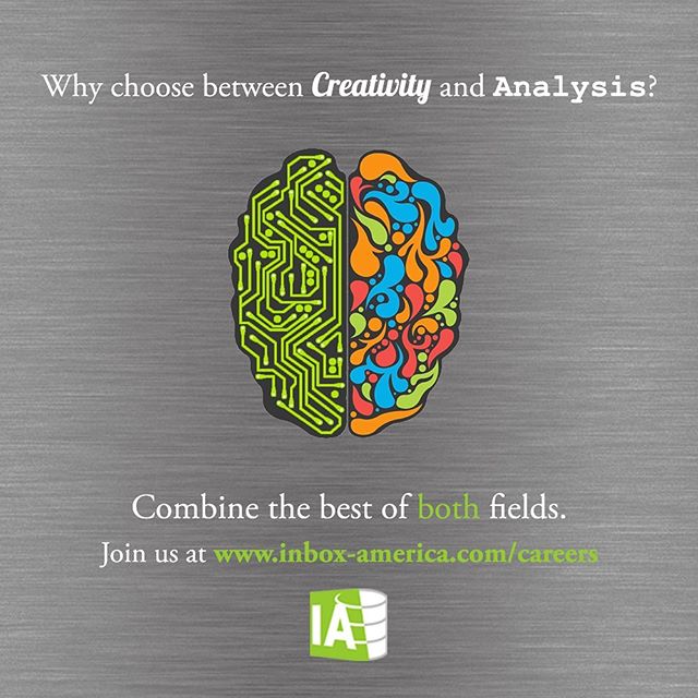 Cookie cutter algorithms alone can only take you so far. At Inbox America, we aim to apply creative vision to our analyses to best solve your business and data challenges. Interested in joining our team, e-mail us at contact@inbox-america.com for mor