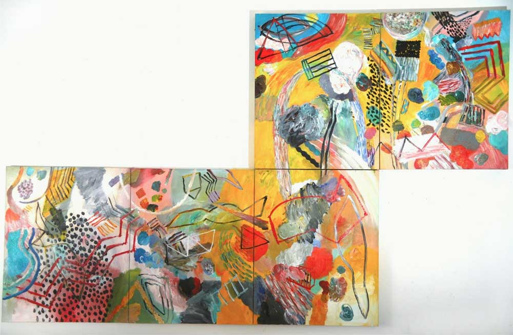 Condensation ; acrylic/canvas; triptych; 60”x96”