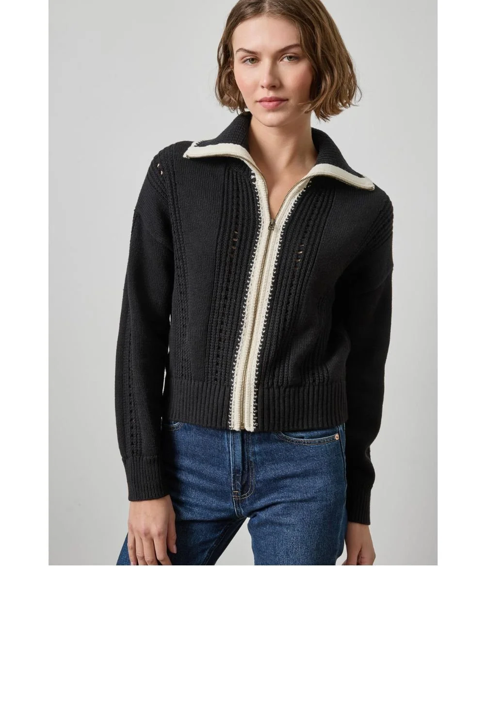 WEBSITE PRODUCT ENTRY-LP-Contrast Collar Zip Cardigan-BLK-F.jpg