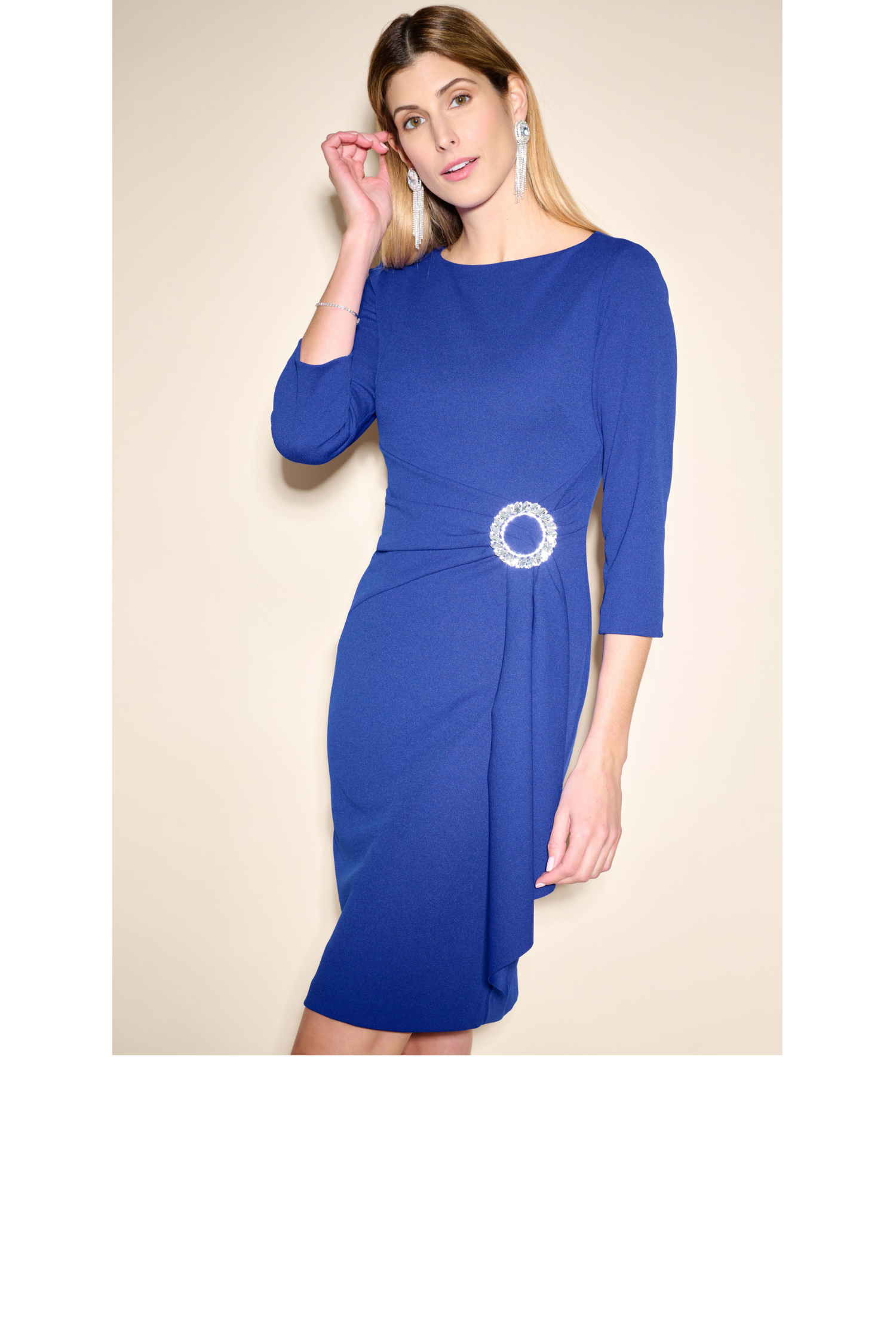 Buckle Sheath Dress -Royal Sapphire