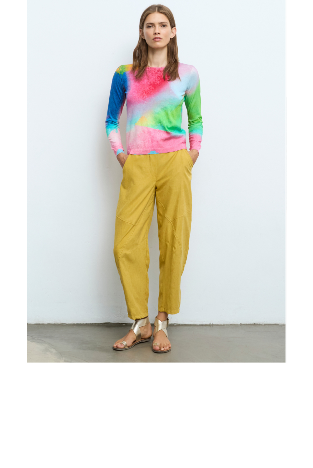 Colorful All-Over Print Crewneck - Pink Multi