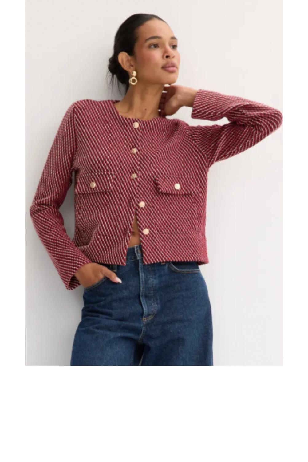 Condor Round Neck Jacket -Burgundy Multi