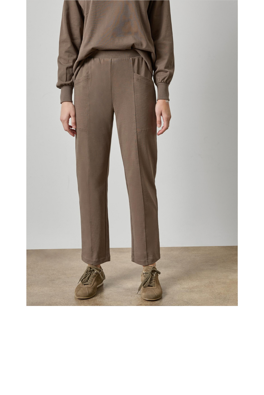 Front Seamed Pocket Pant - Shitake