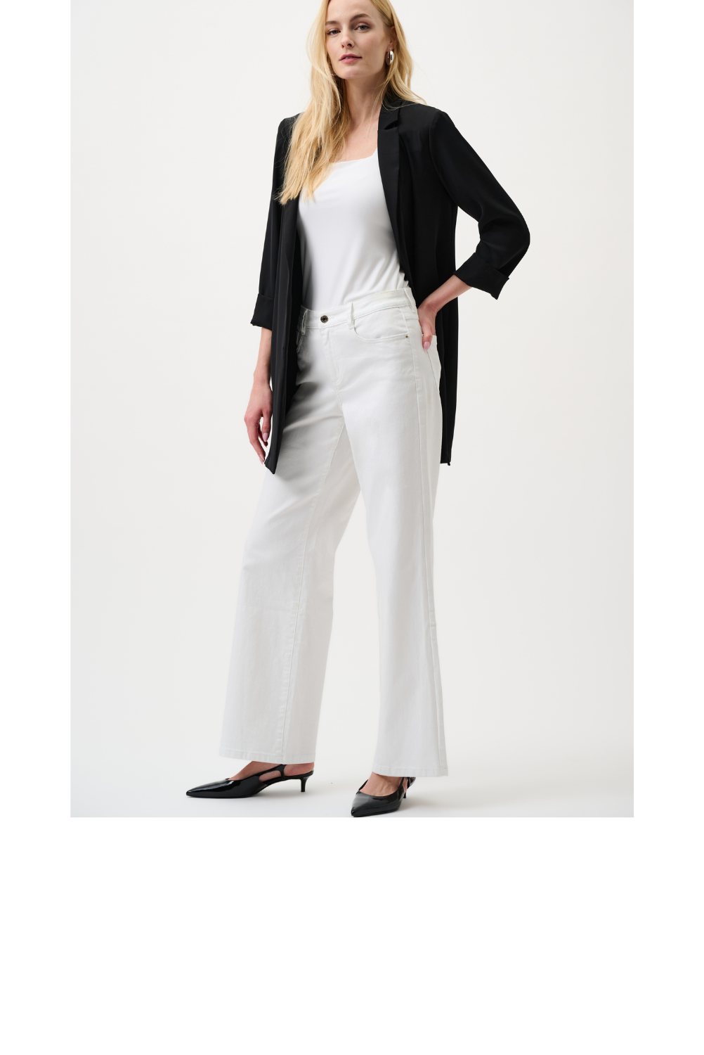Goldie | Classic Wide-Leg Stretch Jeans - White
