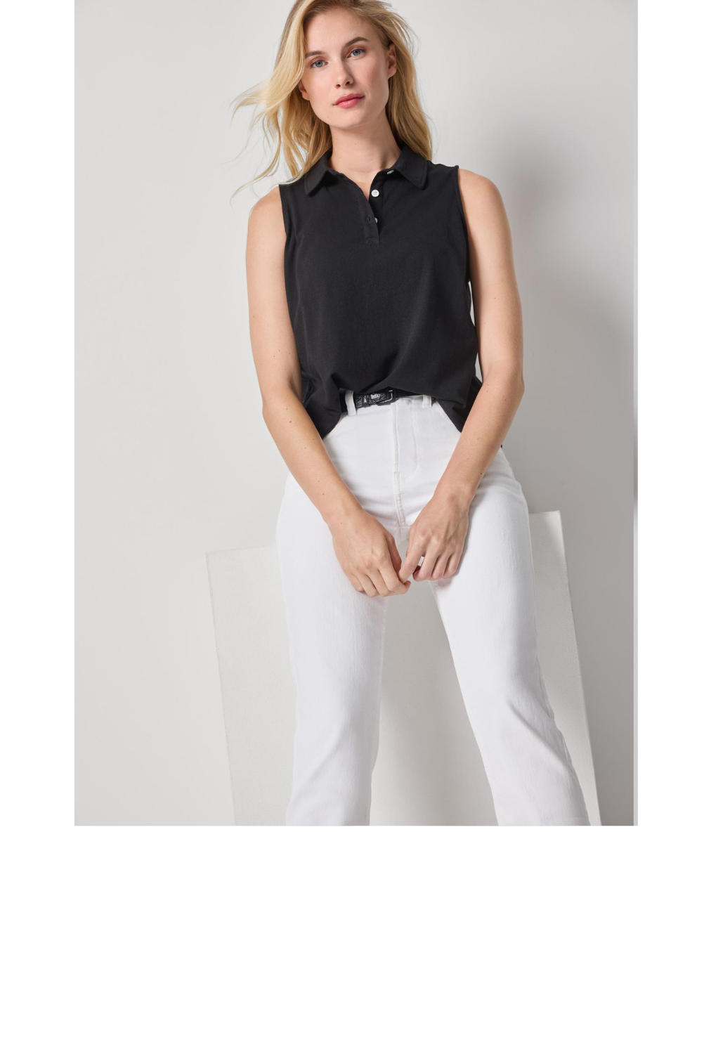 Organic Sleeveless Top -Black