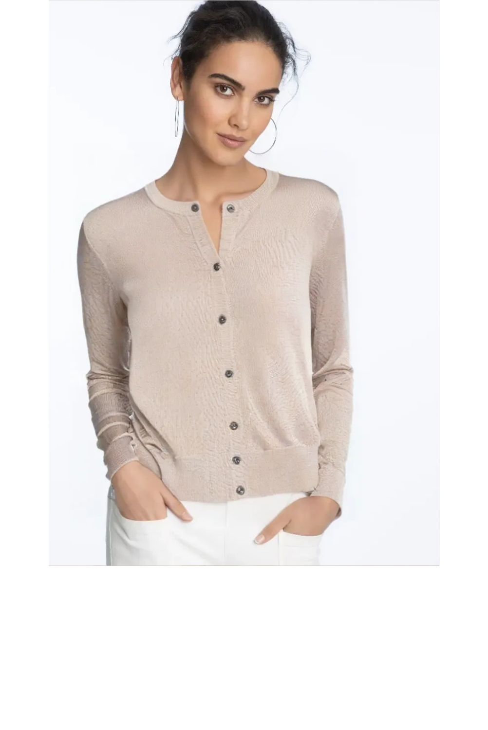 Tissue Weight Cardigan - Sand