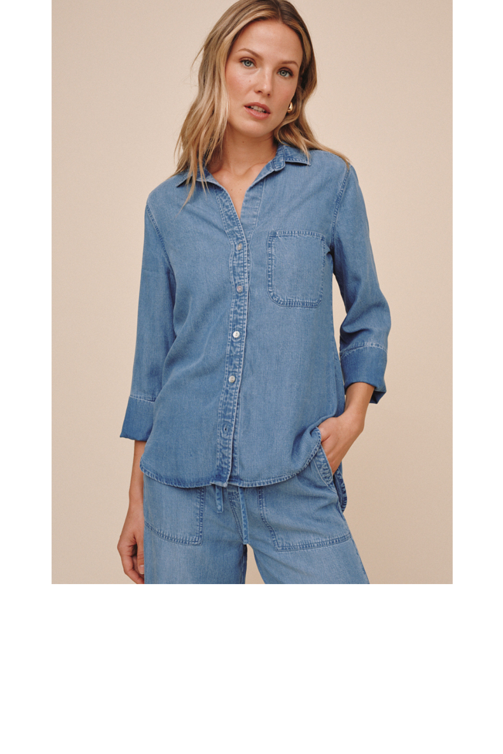 Shirt Tail Button Down - Indigo Harbor