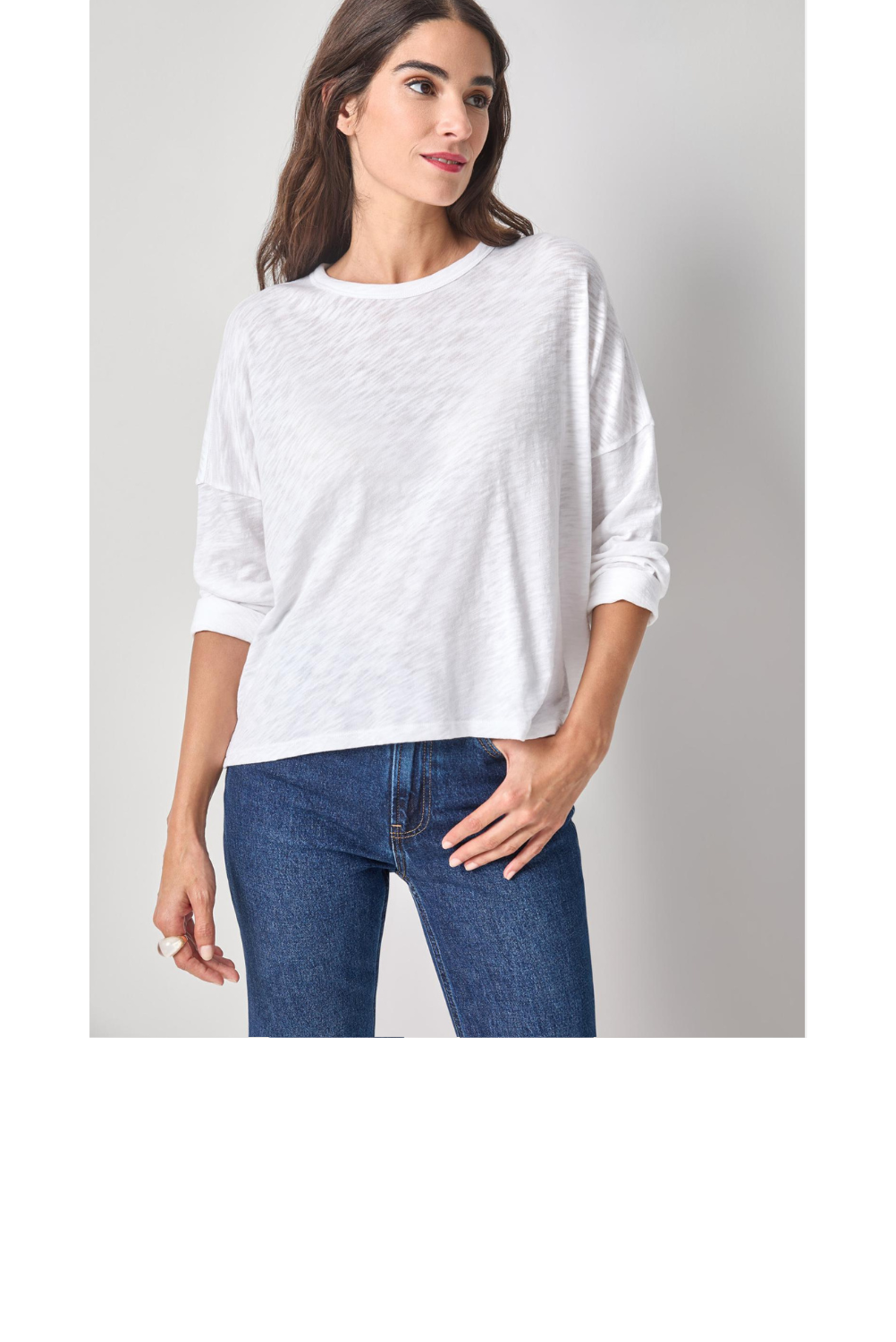 Easy Long Sleeve Beach Tee - White