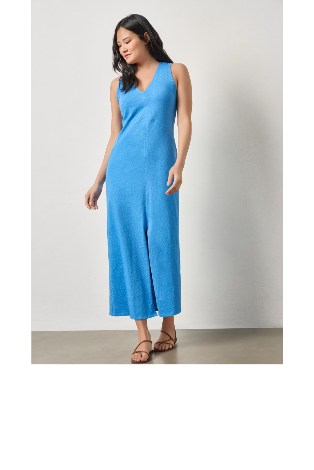 V Neck Seamed Maxi Dress - Regatta