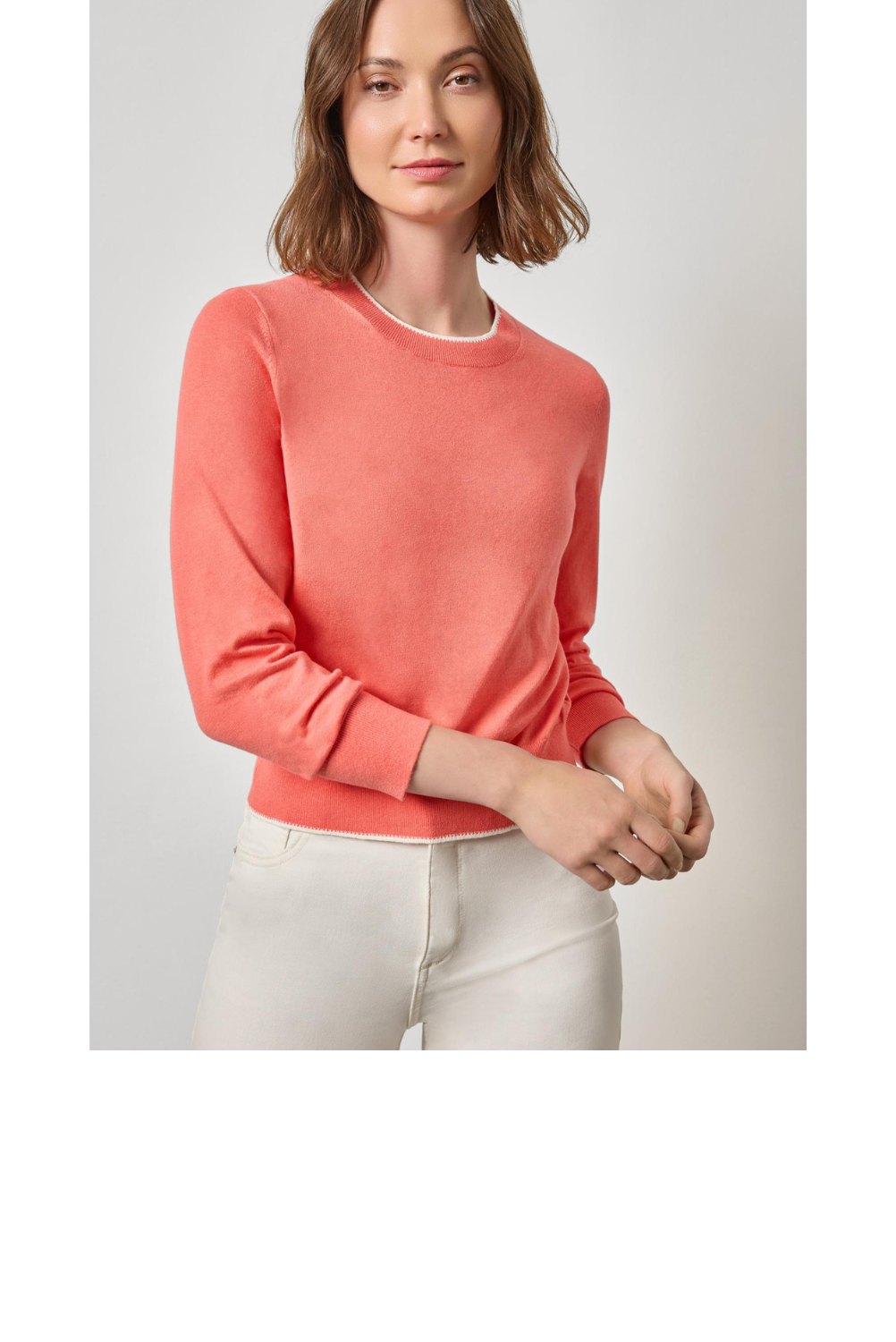 Picot Edge Crewneck Sweater - Firefly
